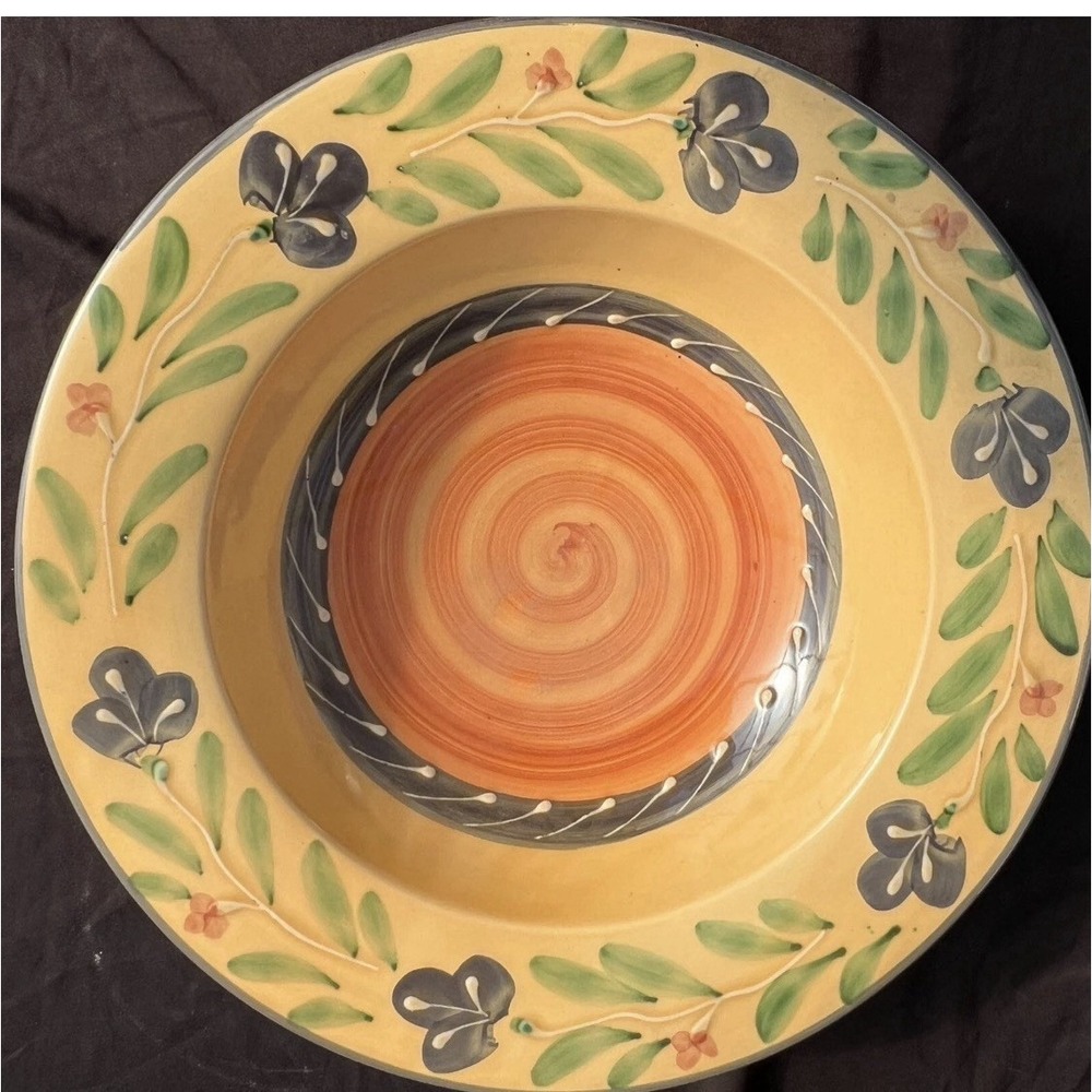 Pier 1 Earthenware Montelupo Rimmed Pasta Serving Bowl 14"